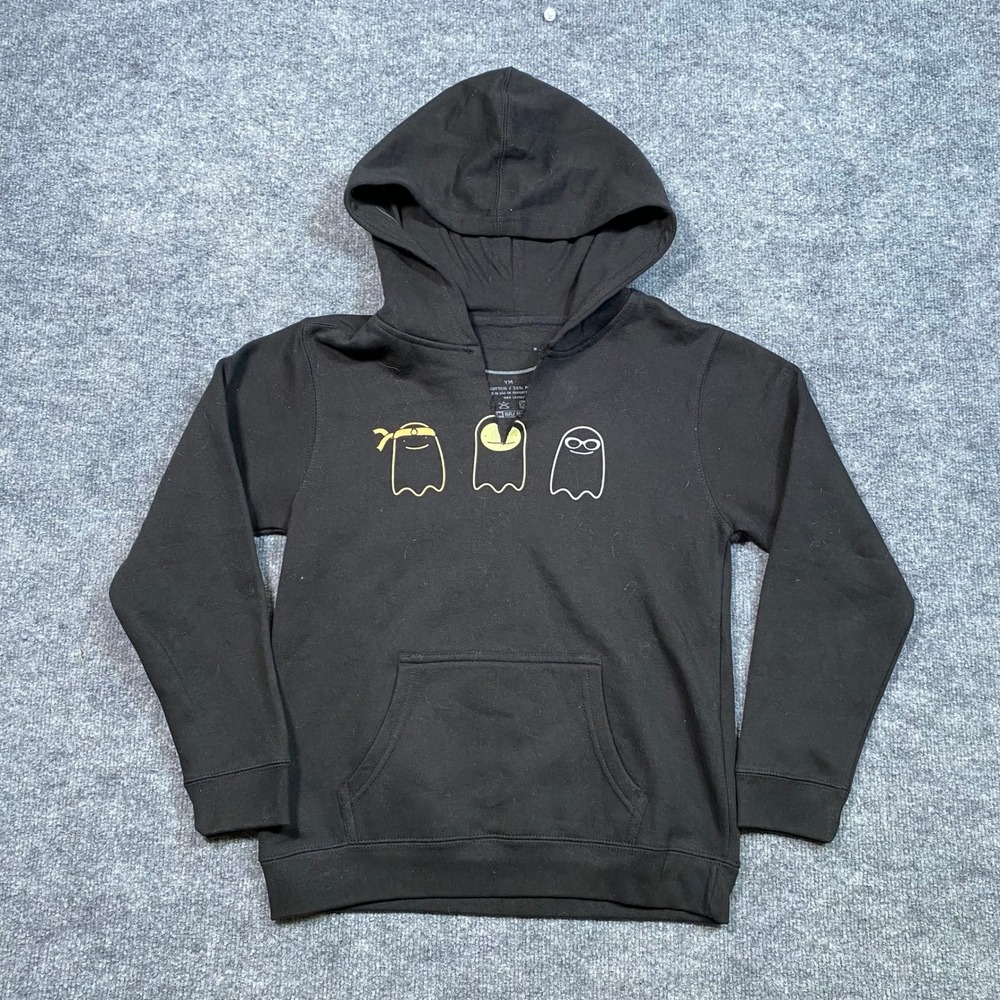 Dream Branding Kids Black Ghost Graphic Pullover Hoodie Sweatshirt Youth Medium